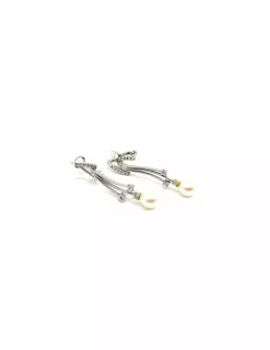 Store Pendientes Novia Perla Oro Blanco 18k Pendientes De Perlas|Pendientes De Oro