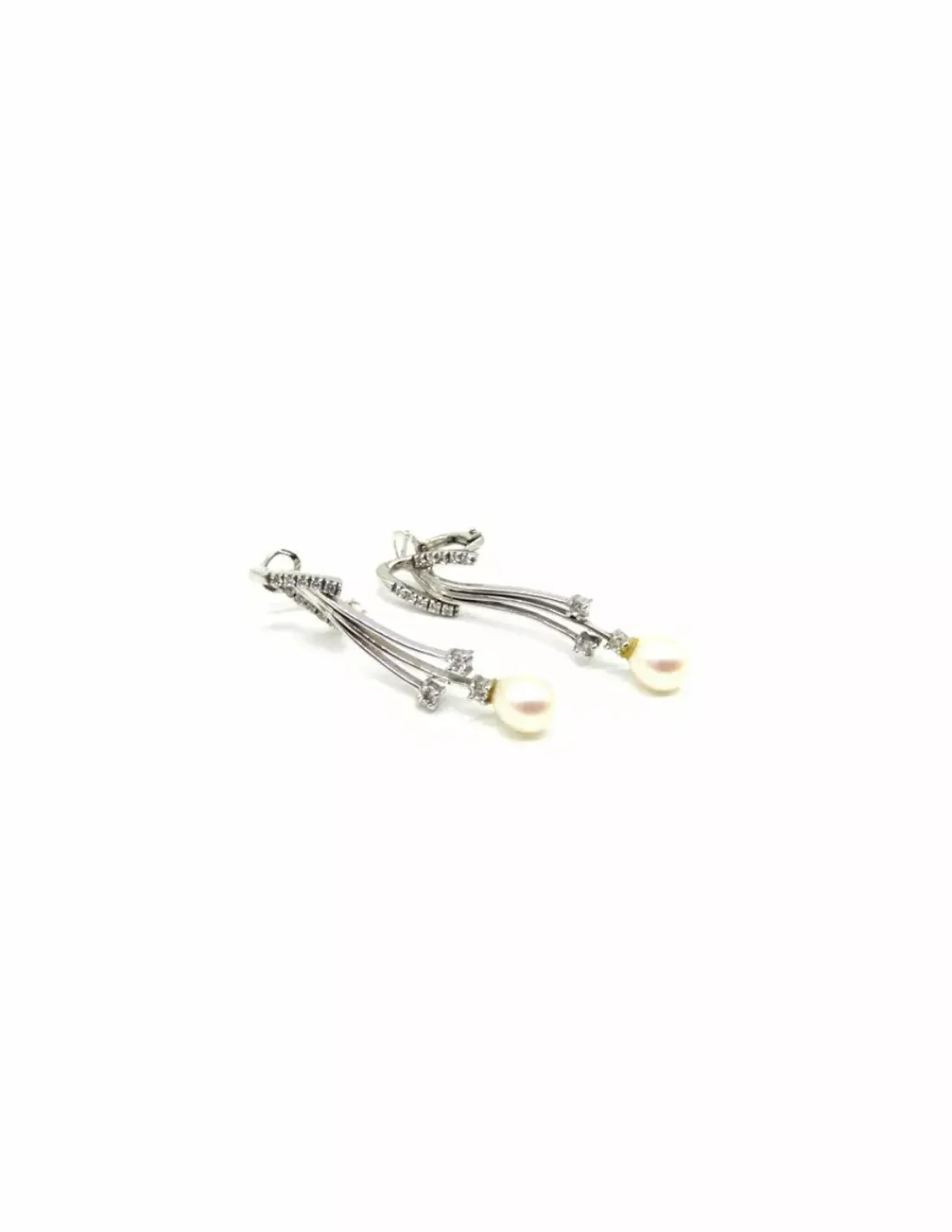 Store Pendientes Novia Perla Oro Blanco 18k Pendientes De Perlas|Pendientes De Oro