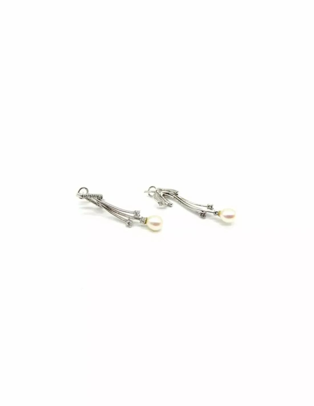 Store Pendientes Novia Perla Oro Blanco 18k Pendientes De Perlas|Pendientes De Oro