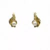 Fashion Pendientes nudo con perla y circonita oro 18k Pendientes De Oro