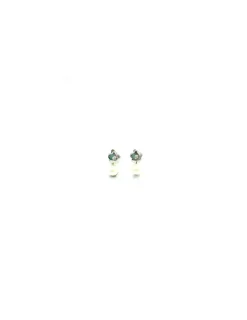 Cheap Pendientes oro blanco flor y perla blanca oro 18k Pendientes De Oro