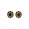 Hot Pendientes oval en forma de flor circonitas oro 18k Pendientes De Oro