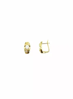 Hot Pendientes oval tallados circonitas oro 18k Pendientes De Oro