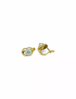 Cheap Pendientes perla bolita turquesa oro 18k Pendientes De Oro