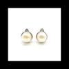 New Pendientes perla cultivada blanca plata de Ley rodiada Pendientes De Plata
