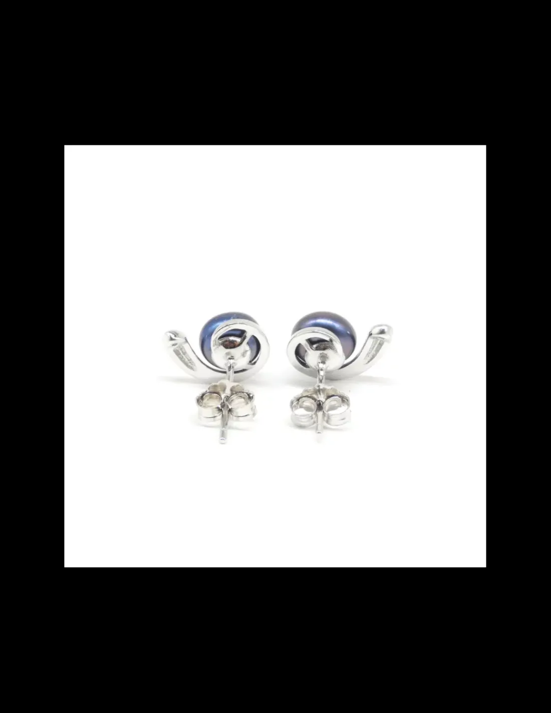 Hot Pendientes perla cultivada gris plata de Ley rodiada Pendientes De Plata