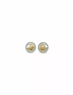 Hot Pendientes perla y osito oro 18k Pendientes De Oro