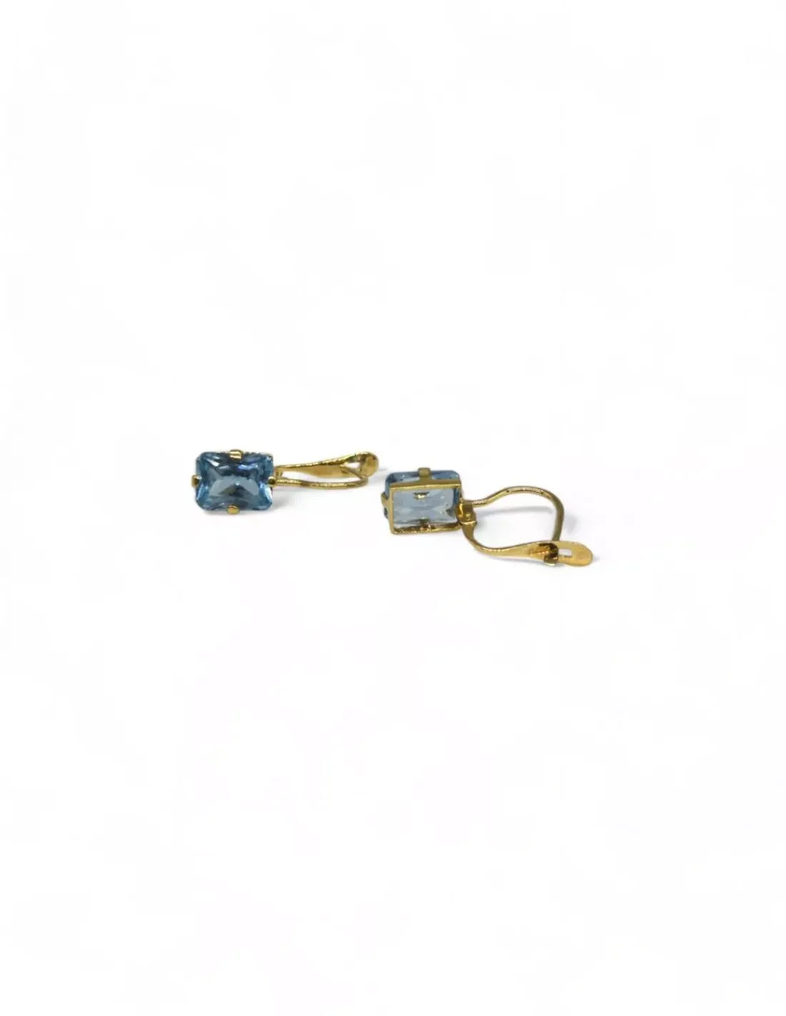 Hot Pendientes piedra agua marina oro 18k Pendientes De Oro