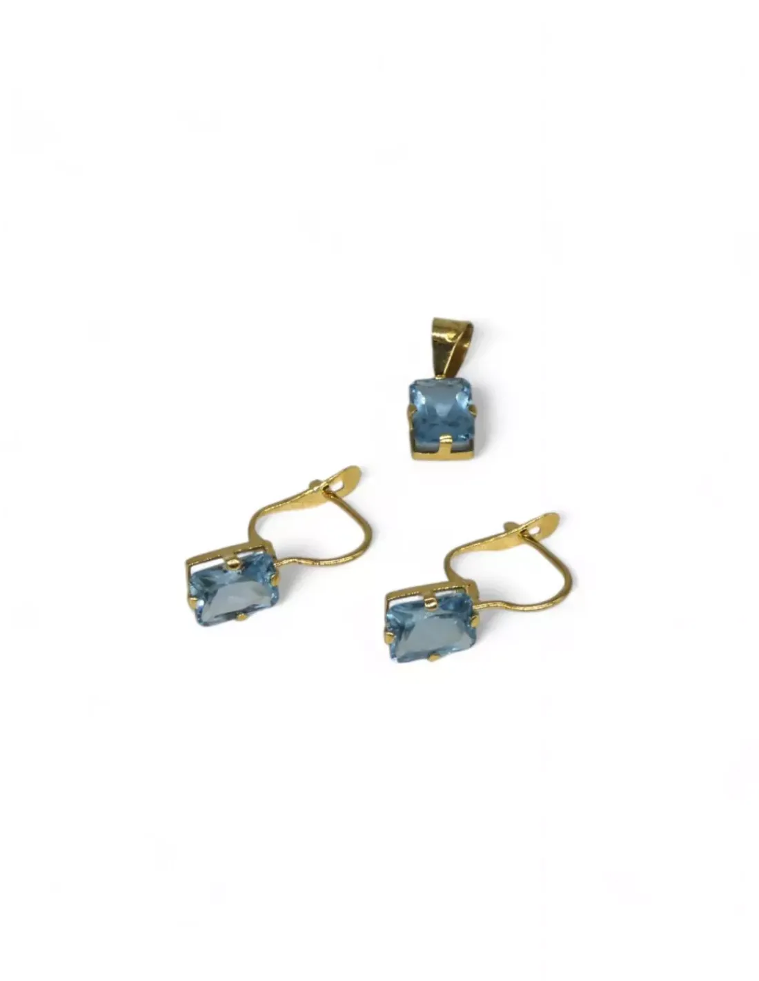 Hot Pendientes piedra agua marina oro 18k Pendientes De Oro
