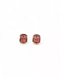 Best Sale Pendientes piedra rosa oro 18k Pendientes De Oro