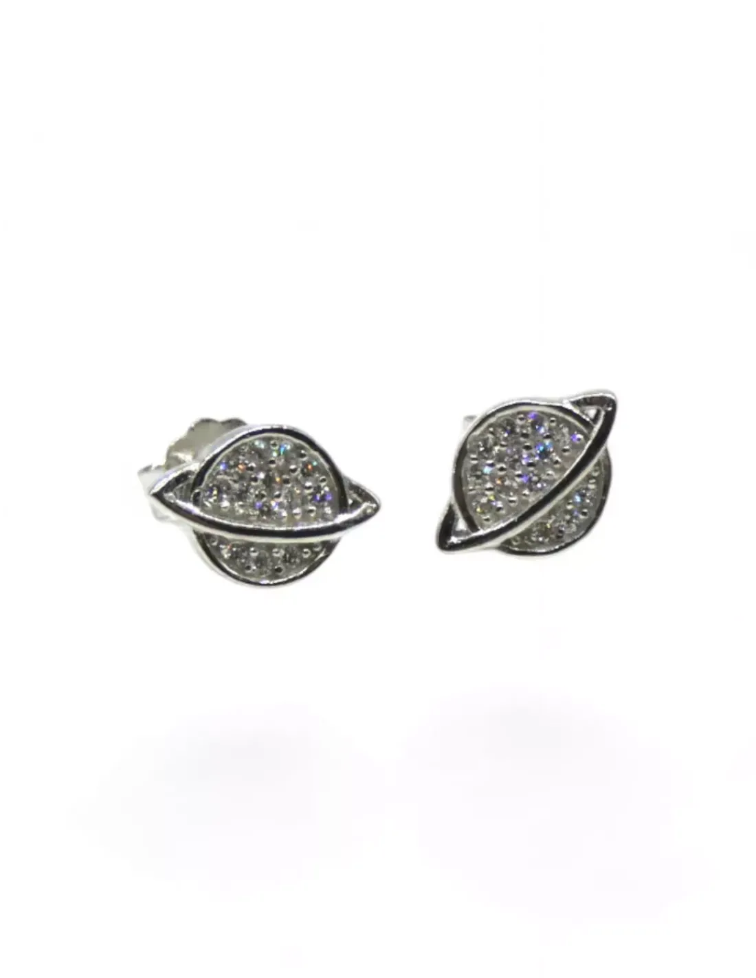 Outlet Pendientes planeta circonitas plata 925 Pendientes De Plata