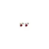 New Pendientes plata bebé perla roja y flor circonita Pendientes De Plata
