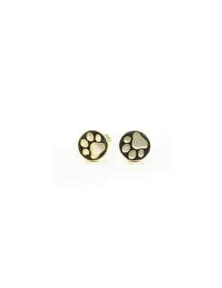 Flash Sale Pendientes plata chapada en oro con huella de nácar 9mm Pendientes De Plata