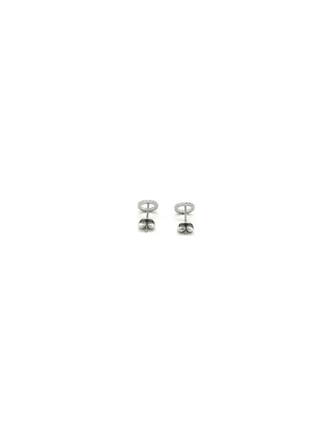 Shop Pendientes plata círculo circonitas 8mm Aros De Plata