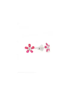 Best Pendientes plata margarita esmalte fucsia Pendientes De Plata