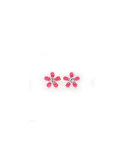 Best Pendientes plata margarita esmalte fucsia Pendientes De Plata