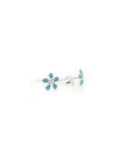 Shop Pendientes plata margarita esmalte turquesa Pendientes De Plata