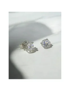 Clearance Pendientes PLATINO 4 garras V brillantes 0.19ct Platino|Pendientes Con Brillantes