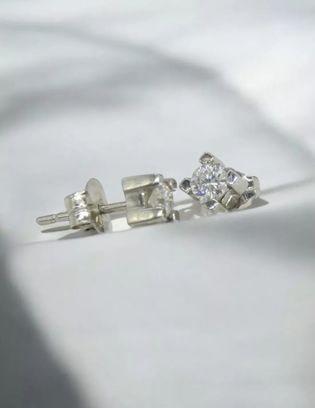 Outlet Pendientes PLATINO 4 garras cuadrado diamantes 0.40ct Platino|Pendientes Con Brillantes