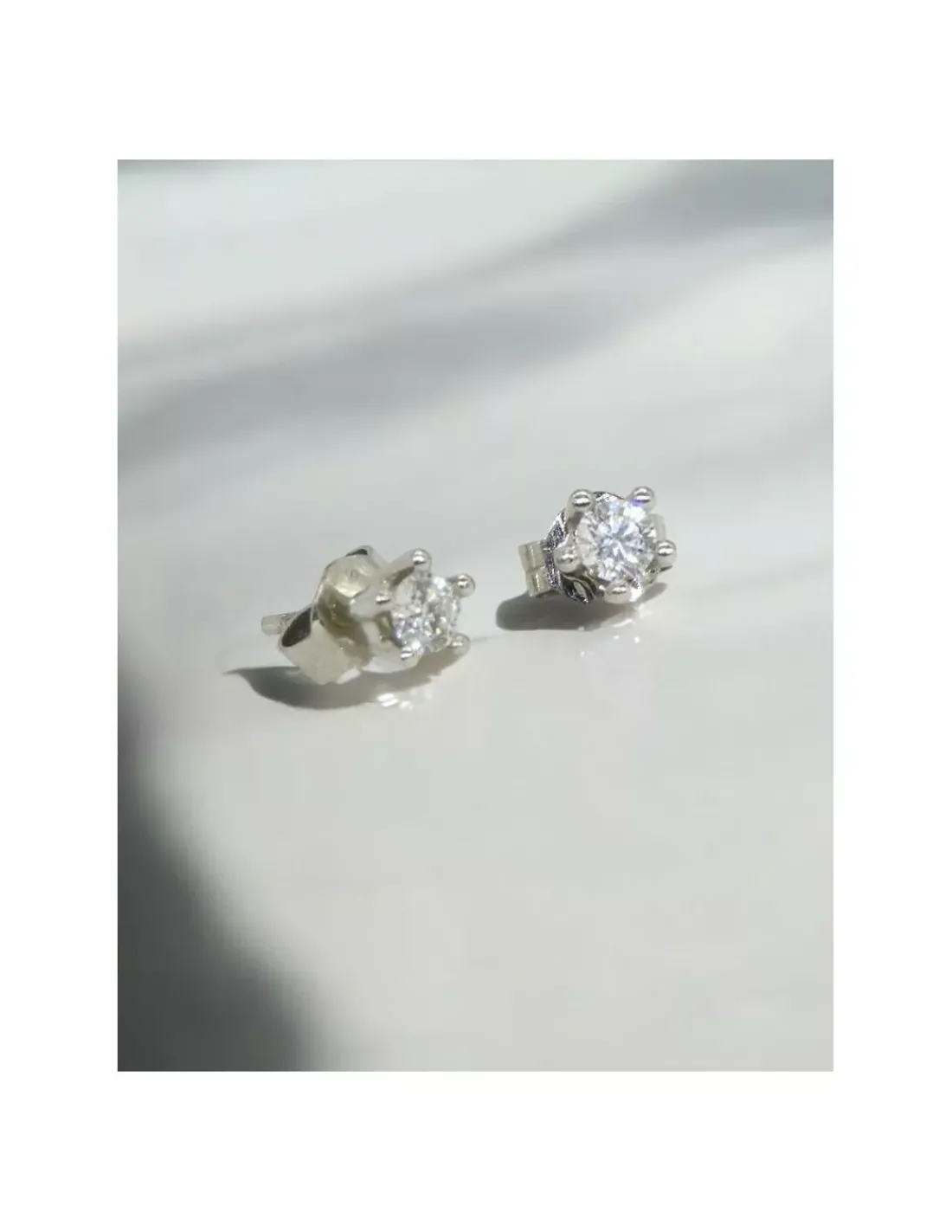 Fashion Pendientes PLATINO 5 garras brillante 0.38ct Platino|Pendientes Con Brillantes
