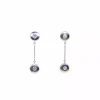 Clearance Pendientes redondos largos oro blanco 18k Pendientes De Oro