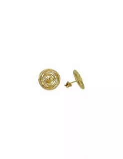 Discount Pendientes redondos líneas oro 18k Pendientes De Oro