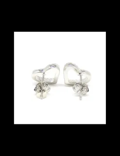 Fashion Pendientes silueta corazón circonitas plata de Ley rodiada Pendientes De Plata