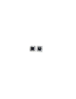 New Pendientes swarovski cuadrados 7mm azul Plata de Ley Pendientes De Plata