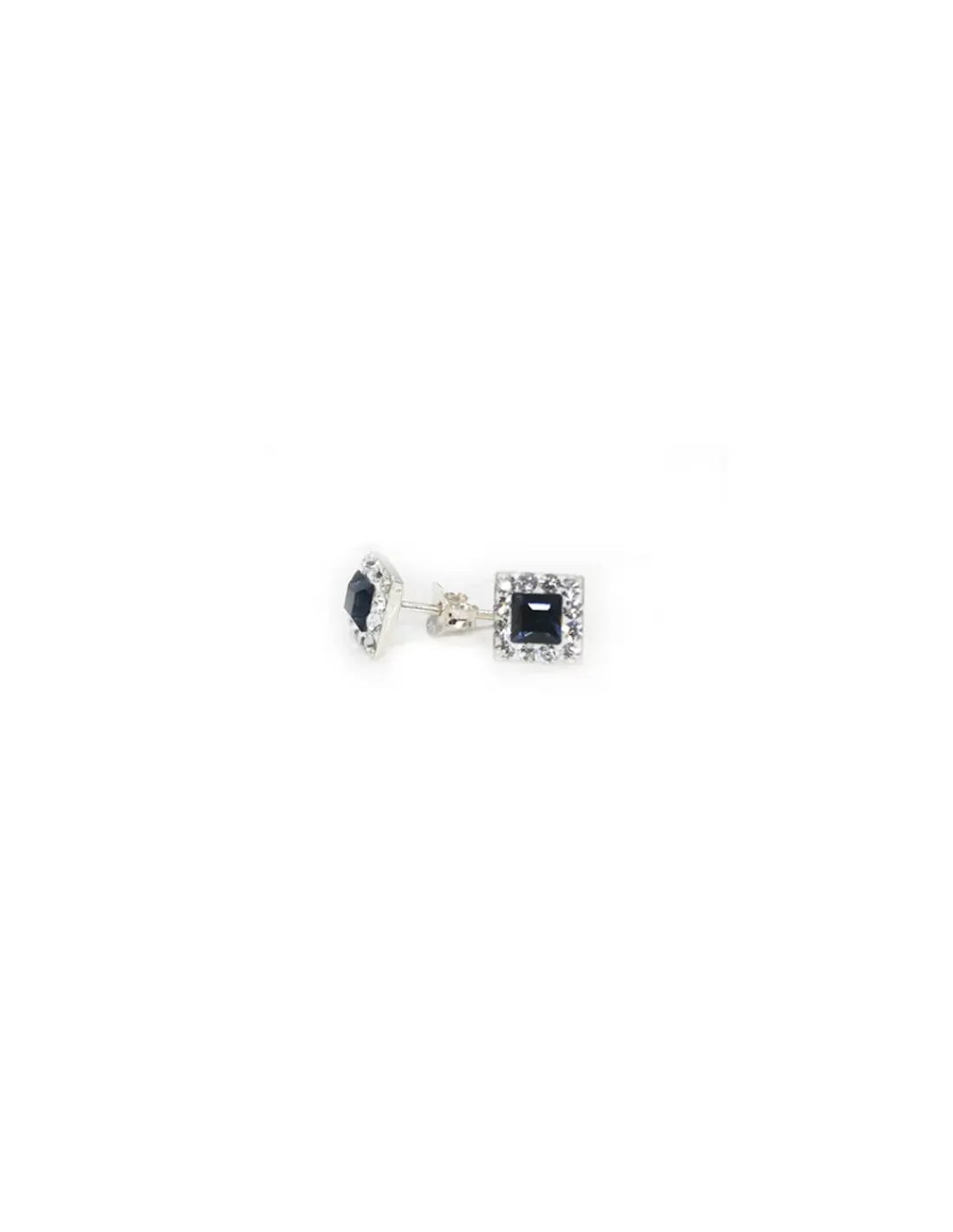 New Pendientes swarovski cuadrados 7mm azul Plata de Ley Pendientes De Plata