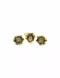 Cheap Pendientes tallaje antiguo piedra ámbar oro 18k Pendientes De Oro