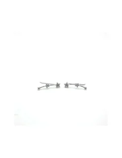 Cheap Pendientes trepadores tres estrellas circonitas Pendientes De Plata