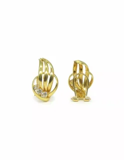 New Pendientes tres lineas circonitas oro 18k Pendientes De Oro