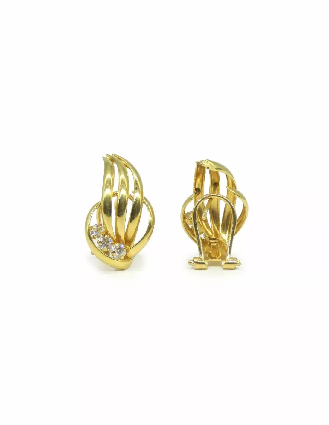 New Pendientes tres lineas circonitas oro 18k Pendientes De Oro