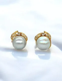 Sale Pendientes vintage perlas y circonitas oro 18k Pendientes De Oro