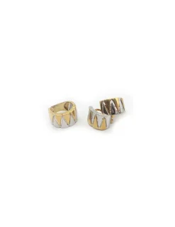 Store Pendientes zigzag oro bicolor 18k Pendientes De Oro