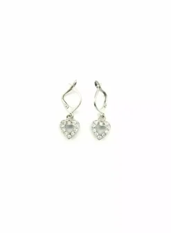 Hot Pendinetes oro blanco corazón oro 18k Pendientes De Oro
