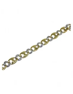 New Pulsera ancla bicolor oro 18k - 18.5cm Pulseras De Plata|Pulseras De Oro