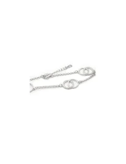 New Pulsera aros entrelazados con circonitas plata rodio - 17cm Pulseras De Oro Grabado|Pulseras De Oro