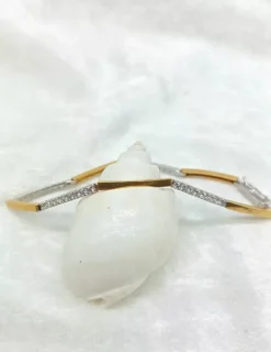 Hot Pulsera barras lisas y circonitas oro 18k - 18cm Pulseras De Plata|Pulseras De Oro