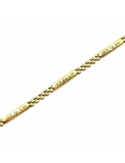 Fashion Pulsera Bismark placas labradas oro 18k - 19.5cm Pulseras De Plata|Pulseras De Oro