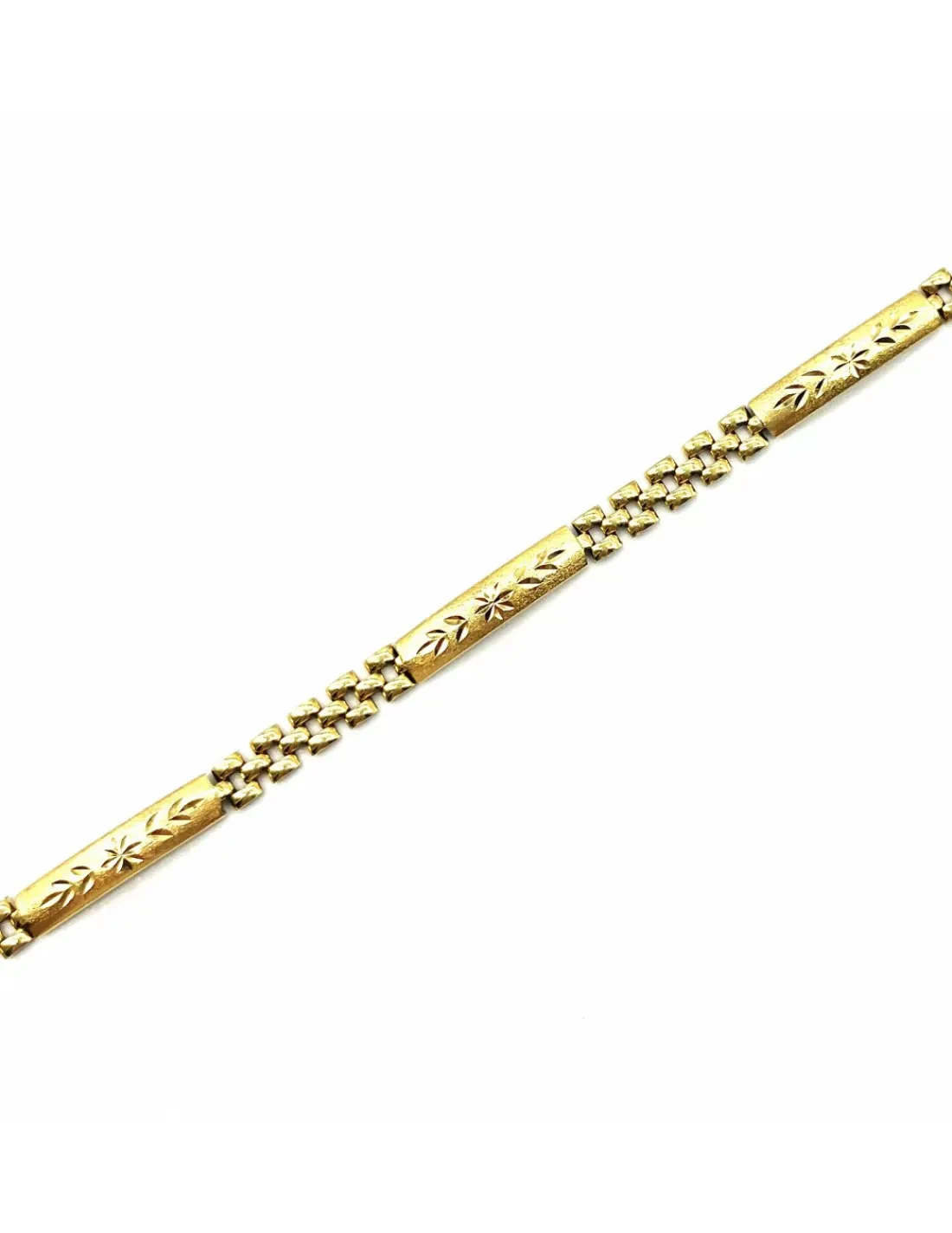 Fashion Pulsera Bismark placas labradas oro 18k - 19.5cm Pulseras De Plata|Pulseras De Oro