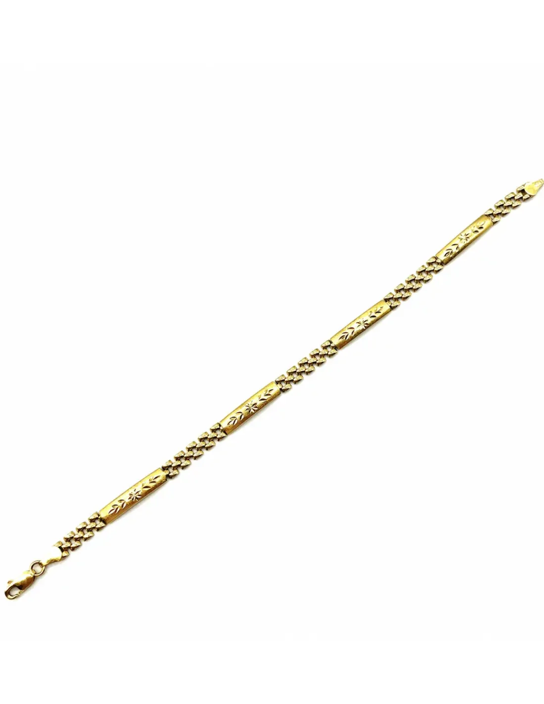 Fashion Pulsera Bismark placas labradas oro 18k - 19.5cm Pulseras De Plata|Pulseras De Oro