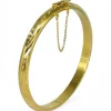 Shop Pulsera caña labrada c.seguirdad oro 18k - 6.5cm Cañas|Pulseras De Plata
