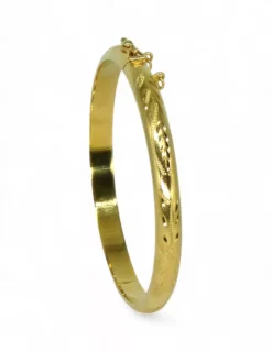 Shop Pulsera caña labrada c.seguirdad oro 18k - 6.5cm Cañas|Pulseras De Plata