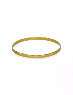 New Pulsera caña labrada oro 18k - 7cm Cañas|Pulseras De Plata