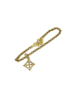 Best Pulsera cadena rolo con cruz mallorquina colgando oro 18k - 18cm Pulseras De Plata|Pulseras De Oro