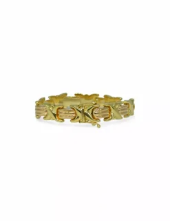 Fashion Pulsera calada bicolor forma x oro 18k - 20cm Pulseras De Plata|Pulseras De Oro