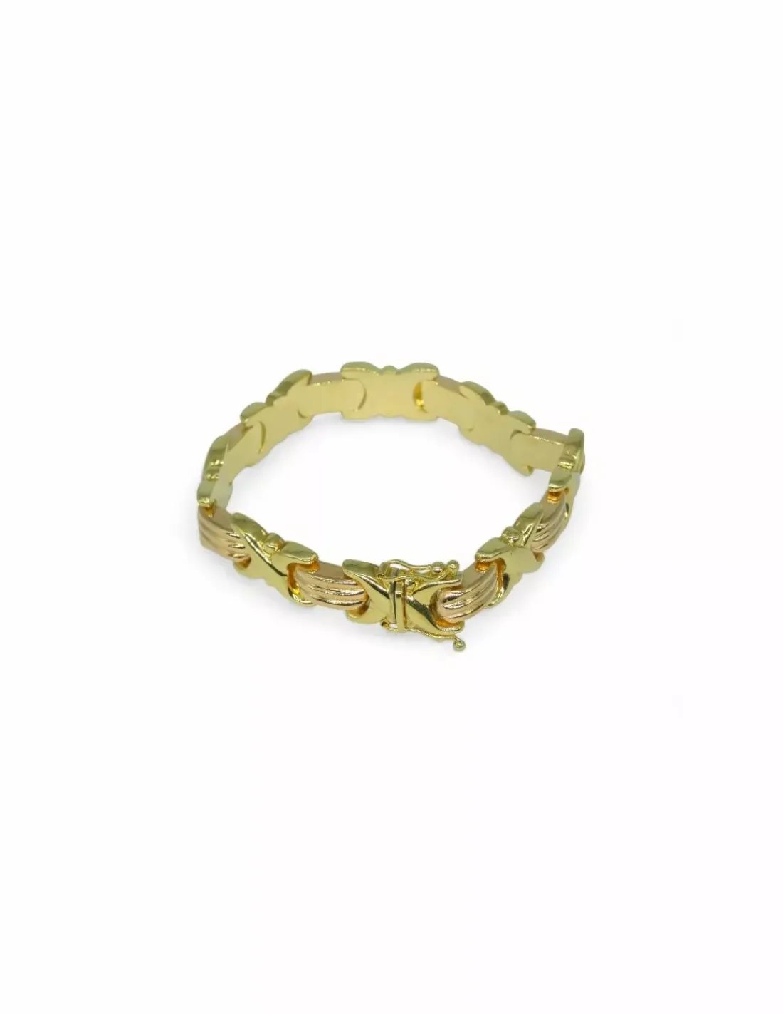 Fashion Pulsera calada bicolor forma x oro 18k - 20cm Pulseras De Plata|Pulseras De Oro