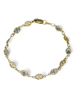 Clearance Pulsera calada floral circonitas 18k - 19.5cm Pulseras De Plata|Pulseras De Oro