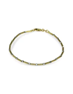 Sale Pulsera cilindros y bolitas oro bicolor 18k - 19cm Pulseras De Plata|Pulseras De Oro